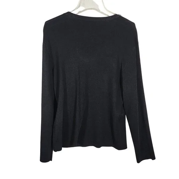 Cable & Gauge Black Pull Over Black Sweater Lined With Pearls. Size XL. New - Picture 3 of 6